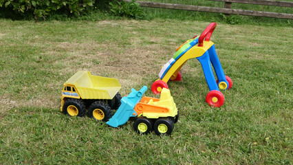 Childrens toys in garden