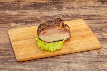 Homemade Smoked pork peat with spices