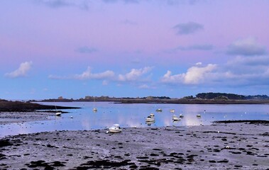 Sunset at Buguélès in Brittany. France