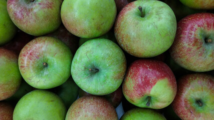 Fresh green apples sold in traditional markets, Indonesia
