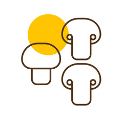 Mushroom vector icon. Vegetable symbol