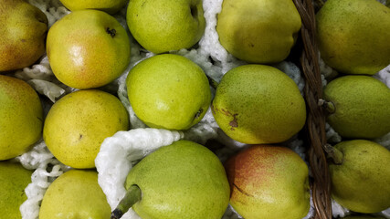 Fresh pears sold in traditional markets, Indonesia