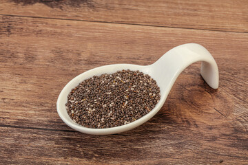 Seasoning chia seeds in the bowl