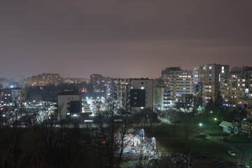 Fototapeta na wymiar Nocna panorama Wrocławia.