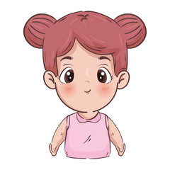 Girl cartoon with pink shirt design, Kid childhood little and people theme Vector illustration