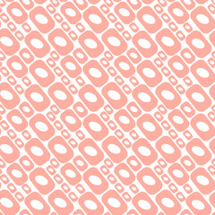 Pink and white abstract seamless repeat pattern. Geometric shapes on white background at an angle