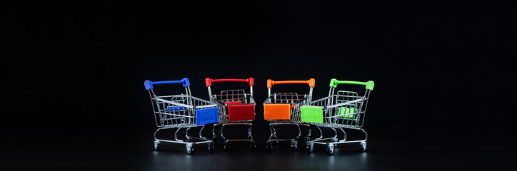 An empty shopping cart from the supermarket.