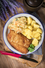 Breaded cod fillet.