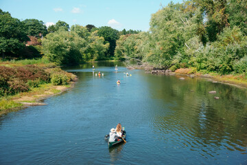Fototapeta na wymiar concord river and kayaking in minute man national historical park MA USA