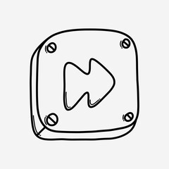 Forward button doodle vector icon. Drawing sketch illustration hand drawn line eps10