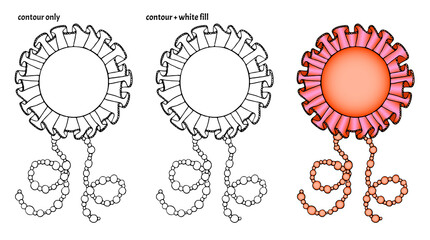 Set of hand drawn cute cartoon frames with textile ruffles, pearls and beads. Isolated copy space template vector illustration	