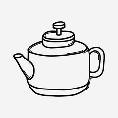 Teapot doodle vector icon. Drawing sketch illustration hand drawn line eps10