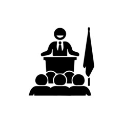 A rally of a political candidate during the presidential election campaign. Rebellions and rallies vector solid icons