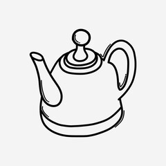 Teapot doodle vector icon. Drawing sketch illustration hand drawn line eps10