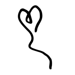 doodle heart. icon love. Hand drawn vector illustration. Sweet element for greeting cards, posters, stickers and seasonal design. Isolated on black background