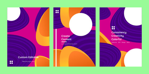 A collection of modern abstract composition, illustration in natural colors, perfect for invitation, poster, cover, flyer templates, backgrounds and more, fully editable vectors.