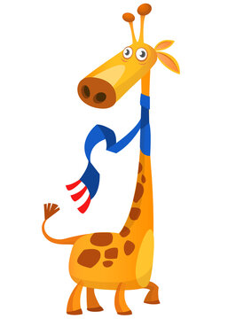 Funny giraffe cartoon design. Vector illustration
