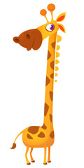 Funny giraffe cartoon design. Vector illustration