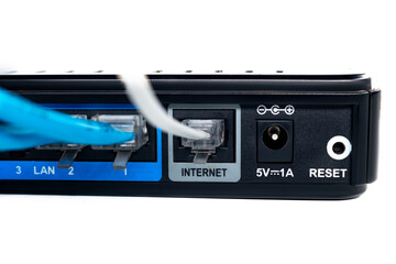 Wireless router is a convenient way to transfer data at high speed. Wireless Internet. Router isolate on a white background