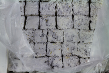 Background texture, Turkish delight with Turkish delight.