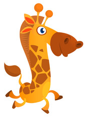 Funny giraffe cartoon design. Vector illustration