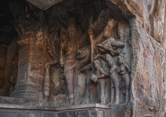 the Badami temple complex of Hindu, Jain, and supposedly Buddhist cave temples located near the...