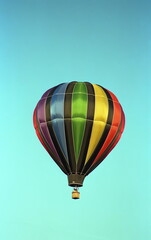 Colorful hot air balloon on a clear day