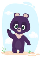 Funny Himalayan bear cartoon. Vector illustration