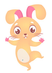 Cartoon Bunny Rabbit Character. Vector illustration