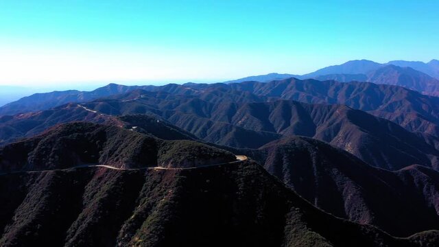 Scenic aerial view of Mt. Baldy in Southern California.