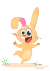 Fototapeta premium Cartoon Bunny Rabbit Character. Vector illustration