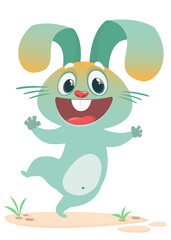 Cartoon Bunny Rabbit Character. Vector illustration
