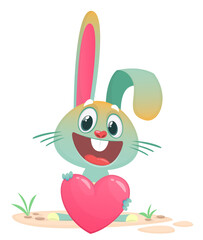 Cartoon Bunny Rabbit Character. Vector illustration