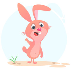 Cartoon Bunny Rabbit Character. Vector illustration