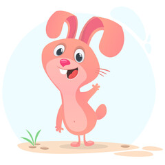 Cartoon Bunny Rabbit Character. Vector illustration