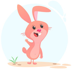 Cartoon Bunny Rabbit Character. Vector illustration