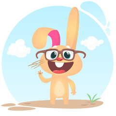 Cartoon Bunny Rabbit Character. Vector illustration