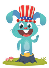 Cartoon Bunny Rabbit Character. Vector illustration
