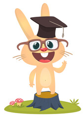 Cartoon Bunny Rabbit Character. Vector illustration