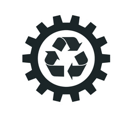 Vector illustration of recycle sign. Clean world renewable green energy logo.
