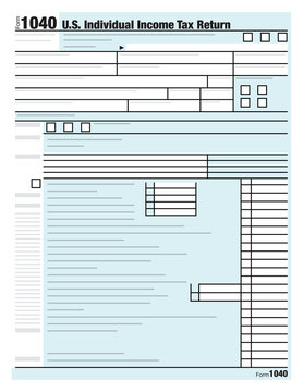 United States Individual Income Tax Return Form Illustration