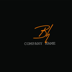 Bh handwritten logo for identity