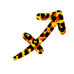 Vector illustration of the zodiac sign named Sagittarius with animal print texture. Design for t-shirts and horoscopes.