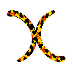 Fototapeta premium Vector illustration of the zodiac sign named Pisces with animal print texture. Design for t-shirts and horoscopes.