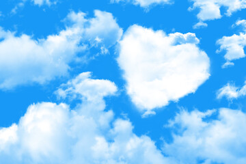 Fototapeta na wymiar heart shaped clouds