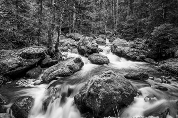 fliessendes wasser in schlucht