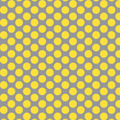 Large Polka Dot Pattern in Illuminating and Ultimate Gray, Dots Design in Yellow and Gray Background