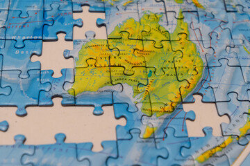Puzzle of map of the Australia.