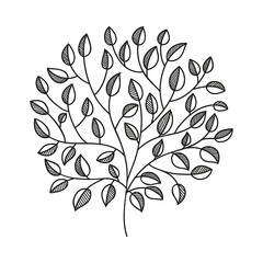 abstract tree emblem. elegant element on white background
