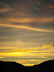 Fototapeta premium Sunset panorama in the Ukrainian carpathians